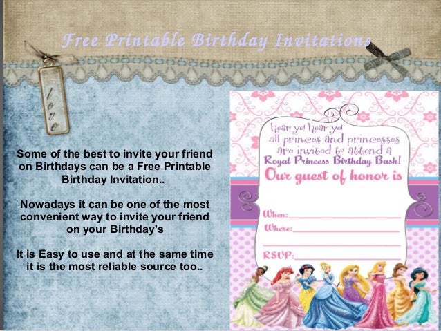 Free Printable Birthday Invitations
