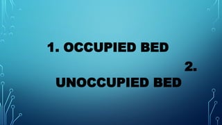 1. OCCUPIED BED
2.
UNOCCUPIED BED
 
