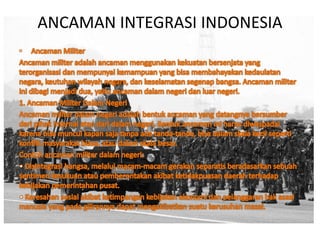 ANCAMAN INTEGRASI INDONESIA
 