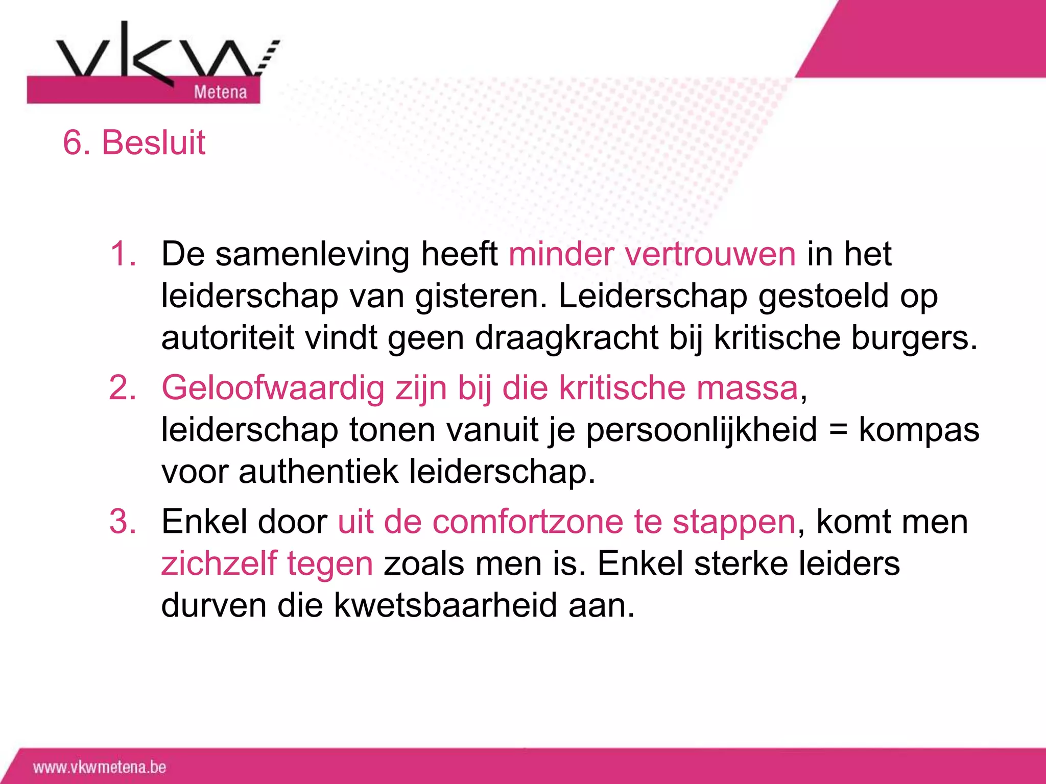 Persoonlijke groei als bron van leiderschap | PPT