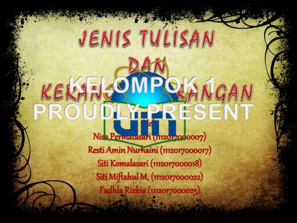 Jenis tulisan dan Kerangka Karangan (Bahasa Indonesia)