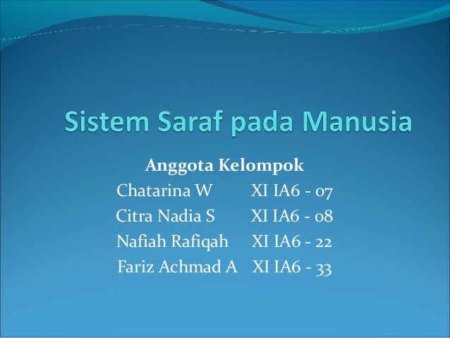 Ppt Biologi Sistem Saraf Indra