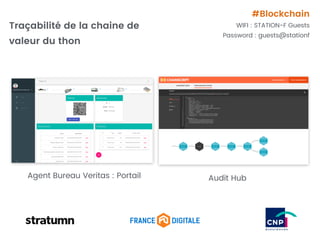 Traçabilité de la chaine de
valeur du thon
Agent Bureau Veritas : Portail Audit Hub
#Blockchain
WIFI : STATION-F Guests
Password : guests@stationf
 