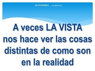 ACTIVIDADES - LOS SENTIDOS
 