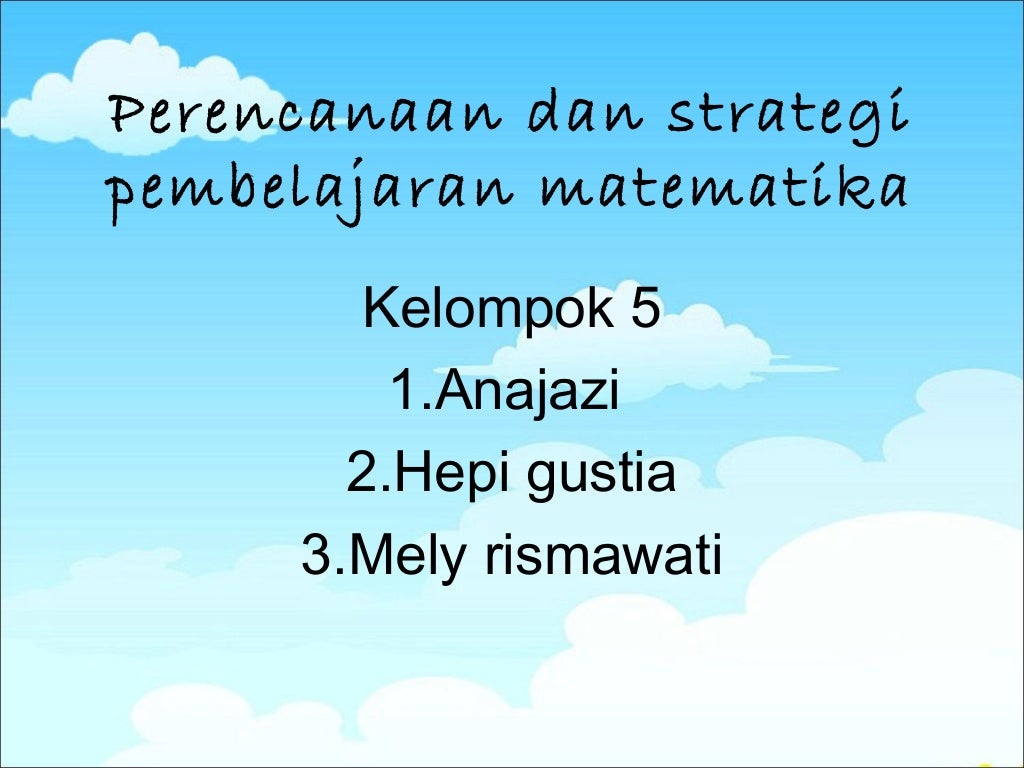 Strategi Pembelajaran Matematika