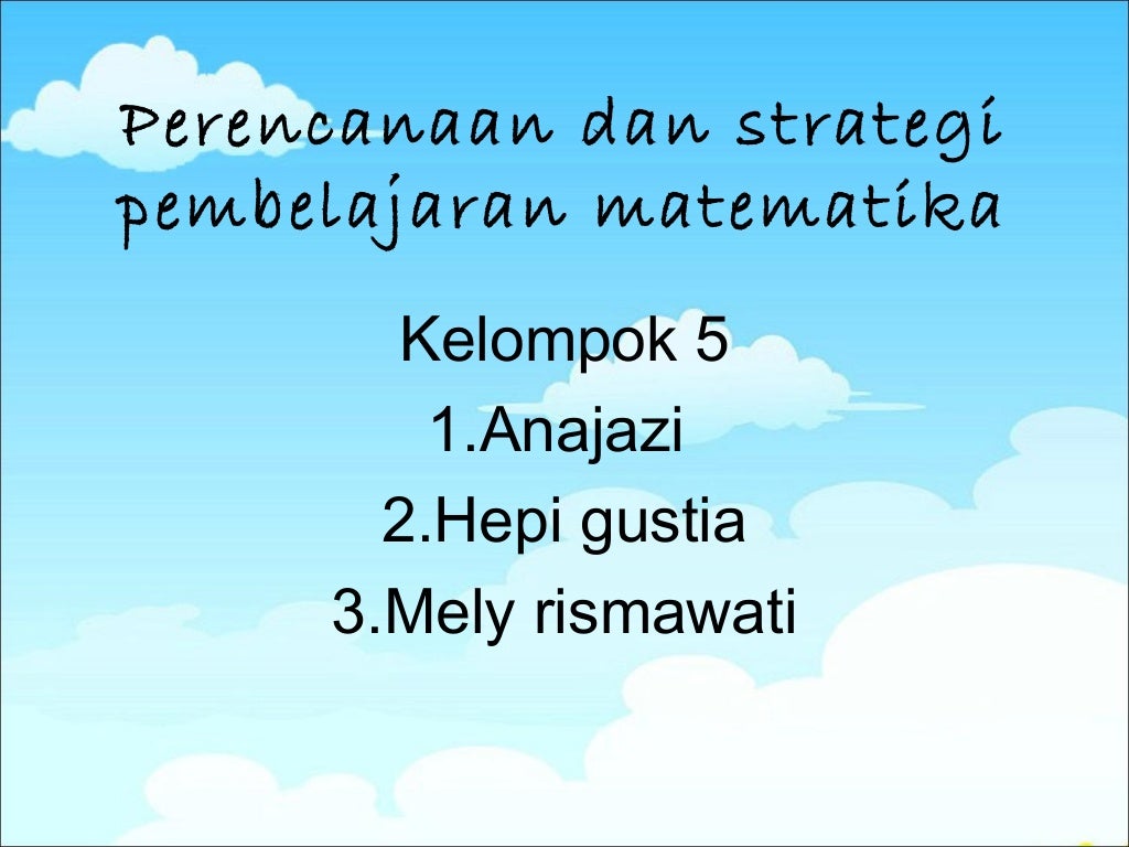 strategi pembelajaran matematika