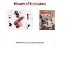 History of Transistors
Other Subjects: https://www.studymedia.in/fe/notes
* 4
 