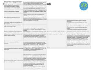 Base imponible de las adquisiciones gravadas
que no dan derecho a crédito fiscal y/o saldo a
favor por exportación, por no estar destinadas a
operaciones gravadas y/o de exportación.
Monto del Impuesto General a las Ventas
orrespondiente a la adquisición registrada
conforme lo dispuesto en la columna anterior
Valor de las adquisiciones no gravadas
En esta columna, anotaremos el valor de las adquisiciones no
gravadas con el IGV, por estar exoneradas o inafectas a este
impuesto.
Monto del Impuesto Selectivo al Consumo
Sólo en los casos en que el sujeto pueda utilizarlo como
deducción.
Es importante recordar que los únicos supuestos en que se
puede tomar el ISC como deducción, ocurriría en la venta en el
país por el importador de los bienes especificados en el literal
Adel Apéndice IVde la Ley del IGVe ISC.
Otros tributos y cargos que no formen parte de la
base imponible.
Importe total de las adquisiciones registradas
según comprobantes de pago.
Número de comprobante de pago emitido por el
sujeto no domiciliado en la utilización de servicios
o adquisiciones de intangibles provenientes del
exterior, cuando corresponda.
En estos casos se deberá registrar la base imponible
correspondiente al monto del impuesto pagado y el referido
impuesto.
Dicha información se consignará, según corresponda, en las
columnas utilizadas para señalar los datos vinculados a las
adquisiciones gravadas destinadas a operaciones gravadas
y/o de exportación; adquisiciones gravadas destinadas a
operaciones gravadas y/o de exportación y a operaciones no
gravadas yadquisiciones gravadas destinadas a operaciones
no gravadas.
Número de la constancia de depósito de
Detracción
Fecha de emisión de la constancia de depósito de
la detracción
Tipo de cambio utilizado conforme lo dispuesto en
las normas sobre la materia.
Debe recordarse que de acuerdo al numeral 17 del artículo 5º
del Reglamento de la Ley del IGVen el caso de operaciones
realizadas en moneda extranjera, la conversión en moneda
nacional se efectuará al tipo de cambio promedio ponderado
venta, publicado por la SBS en la fecha de nacimiento de la
obligación tributaria, salvo en el caso de las importaciones en
donde la conversión a moneda nacional se efectuará al tipo
de cambio promedio ponderado venta publicado por la
mencionada Superintendencia en la fecha de pago del
Impuesto correspondiente.
En todo caso, en los días en que no se publique el tipo de
cambio referido se utilizará el último publicado.
La necesidad de consignar esta información, surge de las
normas que regulan el Sistema de Detracciones, pues según
ellas tratándose de operaciones sujetas a este sistema, el
adquirente del bien o usuario del servicio que sea sujeto
obligado a efectuar el depósito, tiene la obligación de anotar
en el Registro de Compras el número yfecha de emisión de
las constancias de depósito correspondientes a los
comprobantes de pago registrados.
En estas columnas deben anotarse, tanto la base imponible
como el IGVde las adquisiciones gravadas con este
impuesto, cuyo destino será realizar operaciones no gravadas
con el impuesto, por lo que en ningún caso podremos tomar
el IGV como crédito fiscal, debiendo considerarse este monto
como costo o gasto para efectos del Impuesto a la Renta.
En el caso de las notas de débito o las notas de
crédito, adicionalmente, se hará referencia al
comprobante de pago que se modifica.
Para estos efectos, se deberá registrar la siguiente
información:
i) Fecha de emisión del comprobante de pago que se
modifica.
ii) Tipo de comprobante de pago que se modifica (según tabla
10).
iii) Número de serie del comprobante de pago que se
modifica.
iv) Número del comprobante de pago que se modifica.
Es importante mencionar que el monto ajustado de la base
imponible y/o del impuesto o valor, según corresponda,
señalado en las notas de crédito, se consignará
respectivamente, en las columnas utilizadas para registrar los
datos vinculados a las adquisiciones gravadas destinadas a
operaciones gravadas y/o de exportación; adquisiciones
gravadas destinadas a operaciones gravadas y/o de
exportación y a operaciones no gravadas y adquisiciones
gravadas destinadas a operaciones no gravadas.
De la misma forma, el monto de la base imponible y/o
impuesto o valor, según corresponda, señalados en las notas
de débito, se consignarán respectivamente en las columnas
antes señaladas.
Totales
 