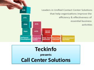 Teckinfo
presents
Call Center Solutions
 