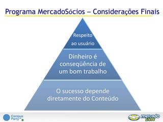 O MercadoLivre.com é o maior site de comércio eletrônico da América Latina.