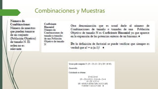 Combinaciones y Muestras
 