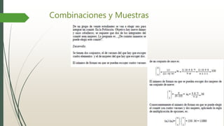 Combinaciones y Muestras
 