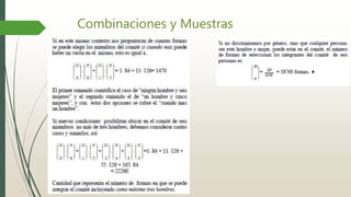 Combinaciones y Muestras
 
