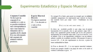 Experimento Estadístico y Espacio Muestral
 