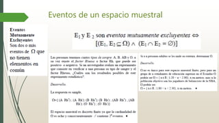 Eventos de un espacio muestral
 