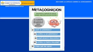 2023 ISABEL LA CATÓLICA CAMINO AL LICENCIAMIENTO
WWW.institutolacatolica.edu.pe
 