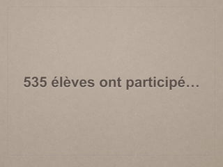 535 élèves ont participé…
 