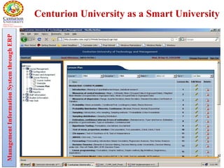 ManagementInformationSystemthroughERP
Centurion University as a Smart University
 