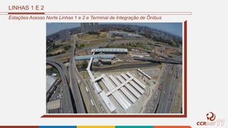 LINHAS 1 E 2
Estações Acesso Norte Linhas 1 e 2 e Terminal de Integração de Ônibus
 