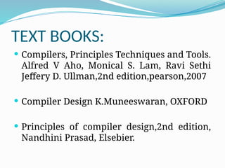 Compiler Design Pearson ppt_cd.pptx ppt on phases of compiler of jntuk syllabus | PPTX