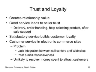 Trust and Loyalty
• Creates relationship value
• Good service leads to seller trust
      – Delivery, order handling, help...