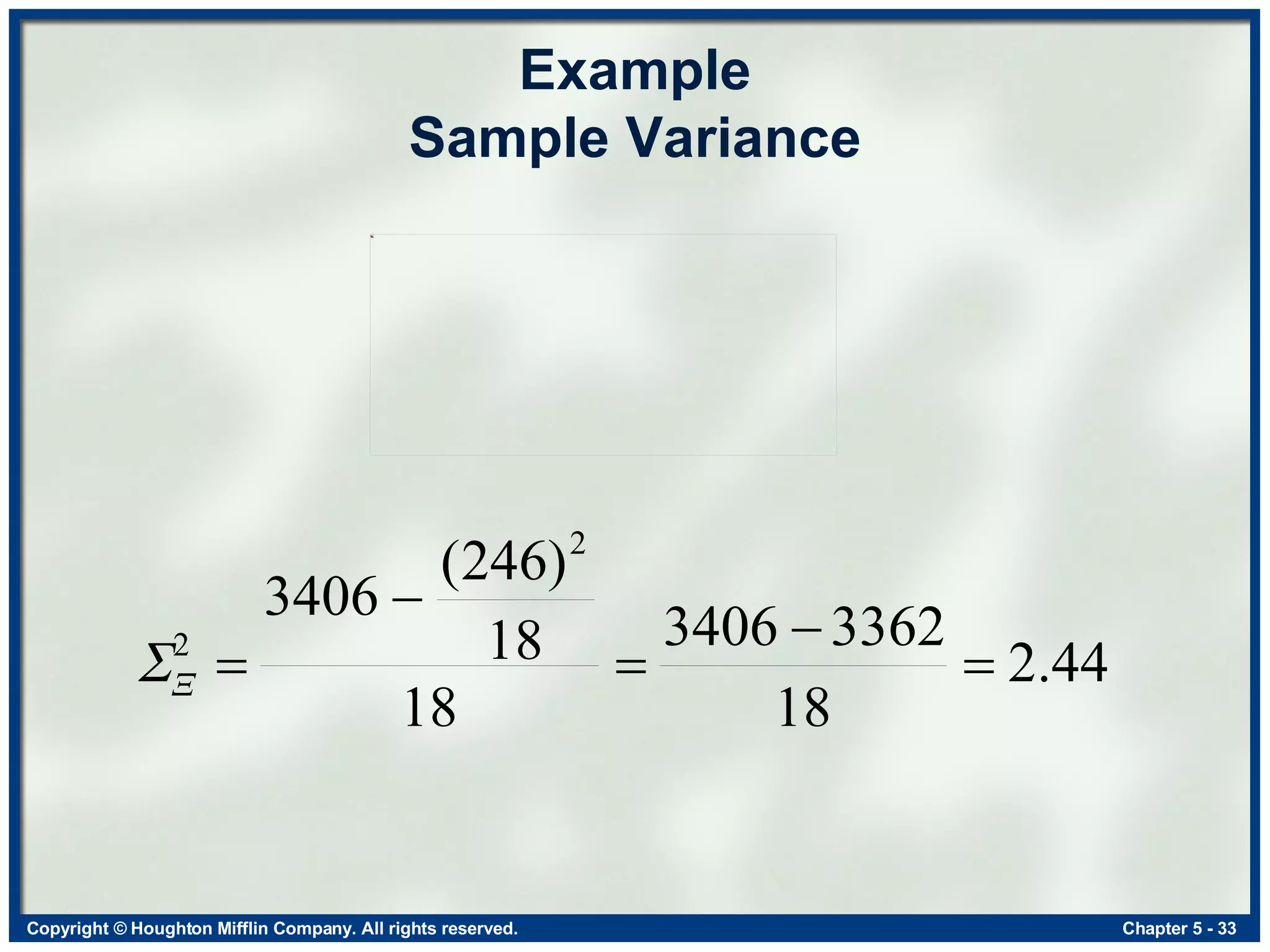 Example Sample Variance 