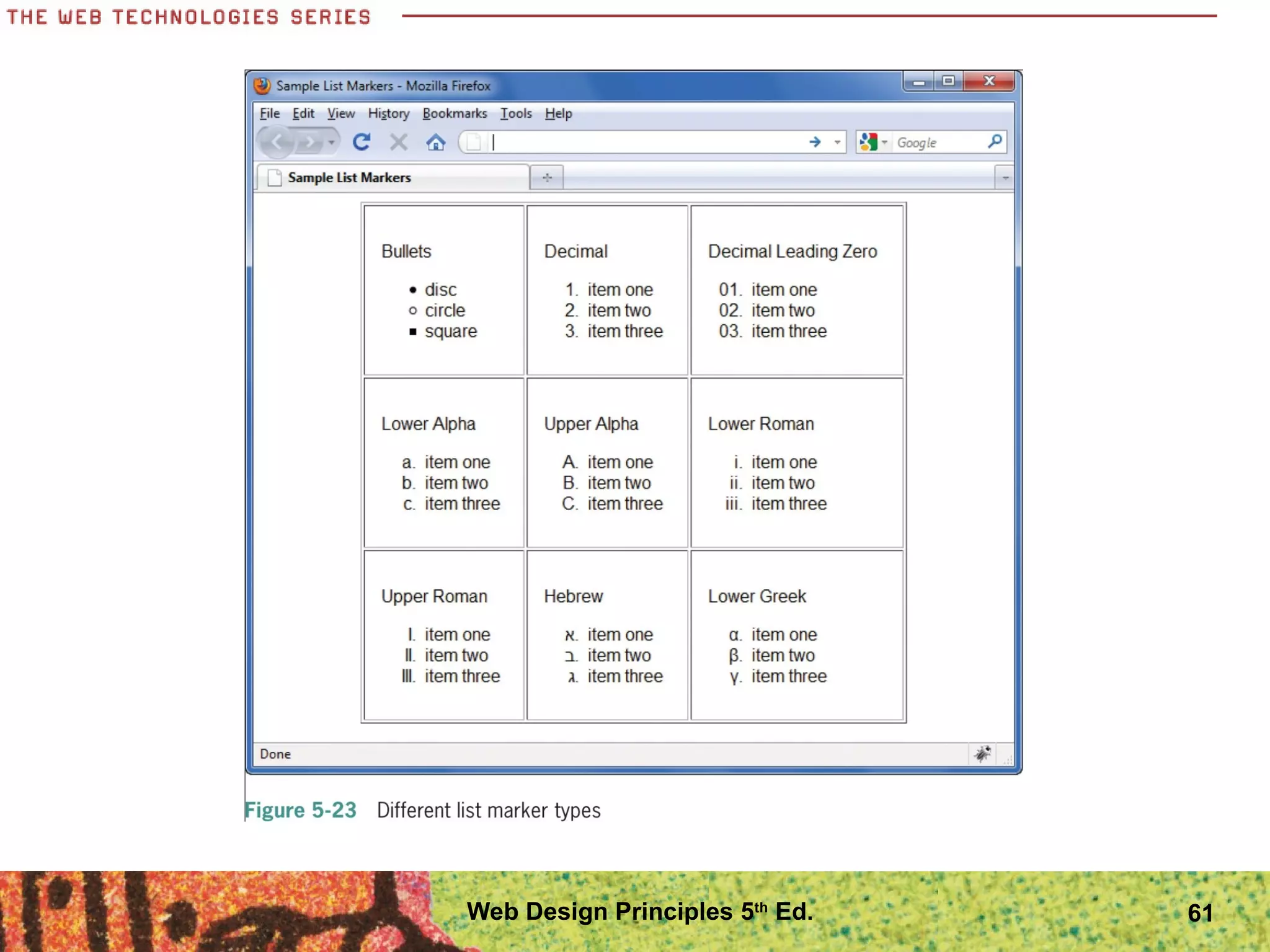 61Web Design Principles 5th
Ed.
 