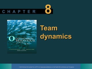 © 2003 McGraw-Hill Australia Pty Ltd PPTs t/a Organisational Behaviour on the Pacific Rim by McShane and Travaglione
C H A P T E RC H A P T E R 88
TeamTeam
dynamicsdynamics
 