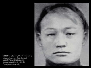 12.16 Nancy Burson, Mankind (an Asian,
a Caucasian, and a Black blended,
weighted according to current
population statistics), 1983-84.
Composite photograph.
 