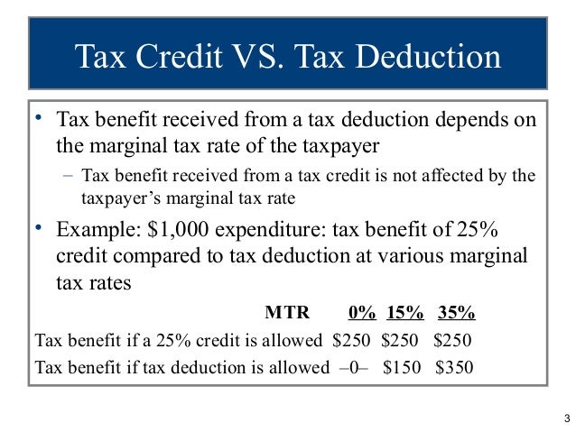 Tax Credit Vs Tax Rebate