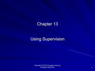 1
Chapter 13
Using Supervision
Copyright © 2018 Cengage Learning.
All Rights Reserved.
 