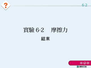 實驗 6 2‧ 　摩擦力
結束
6 2‧
 