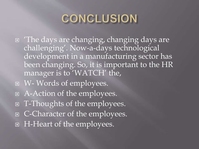 Ppt challenges of human resource management in manufacturing sector ...