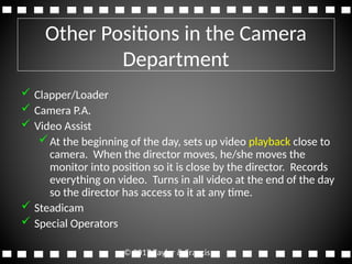 Camera Department - Chapter 9 Camera Department Roles Explained | PPT