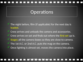 Camera Department - Chapter 9 Camera Department Roles Explained | PPT