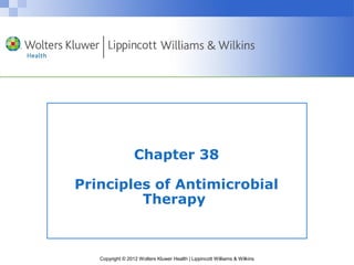 Chapter 38 
Principles of Antimicrobial 
Therapy 
Copyright © 2012 Wolters Kluwer Health | Lippincott Williams & Wilkins 
 