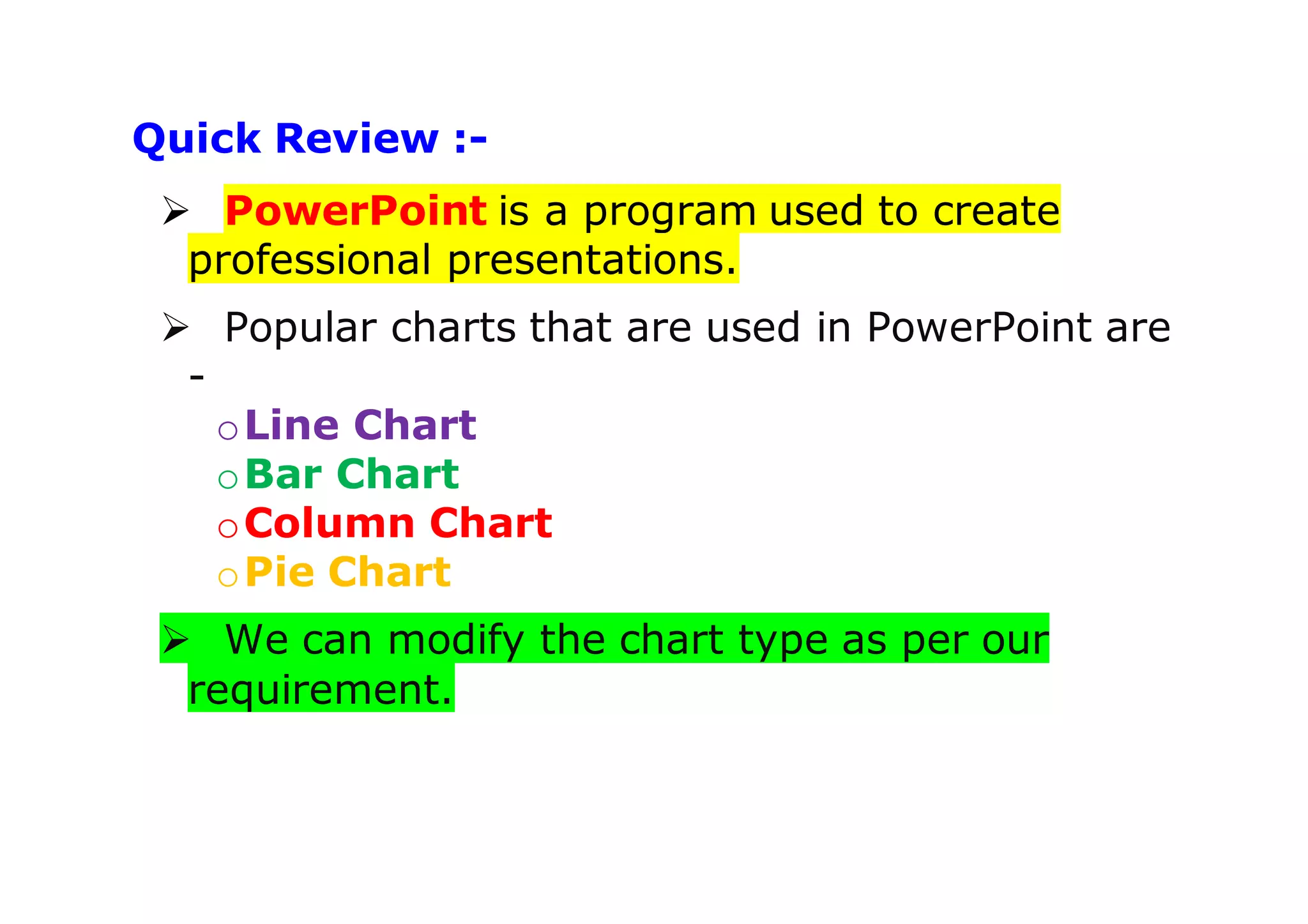 Powerpoint Chart Features PowerPoint & chart | DOCX