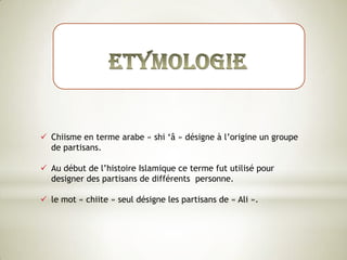 Regroupe environ 12% des musulmans dont 90% sont des Iraniens