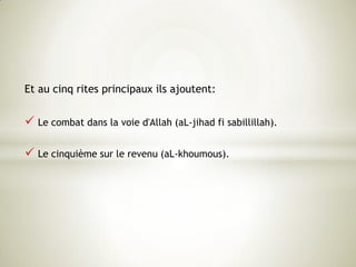  Chiisme en terme arabe « shi ‘â » désigne à l’origine un groupe de partisans.