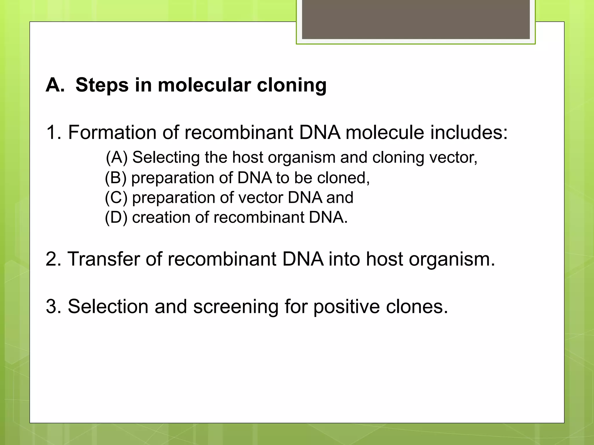 Recombinant DNA technology and its applications | PPTX