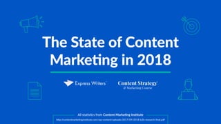 The State of Content Marketing (2018 Highlights) 