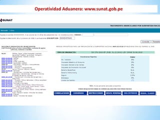 Operatividad Aduanera: www.sunat.gob.pe
 