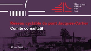 Réseau cyclable du pont Jacques-Cartier
22 juin 2017
Comité consultatif
 