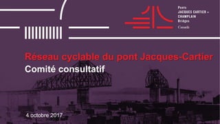 Réseau cyclable du pont Jacques-Cartier
4 octobre 2017
Comité consultatif
 