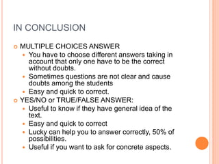 Conclusion Types Test Ppt common test techniques marta y eli | PPTX