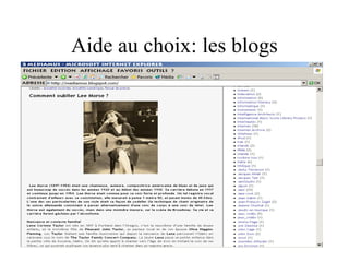 Aide au choix: les blogs 