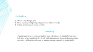 Role of Chemical and Mineral Admixtures in concrete | PPTX