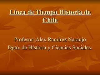 Línea de Tiempo Historia de Chile Profesor: Alex Ramírez Naranjo Dpto. de Historia y Ciencias Sociales. 