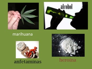 alcoholmarihuanaheroínaanfetaminas