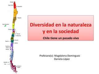 Diversidad en la naturaleza
y en la sociedad
Profesora(s): Magdalena Domínguez
Daniela López
Chile tiene un pasado vivo
 